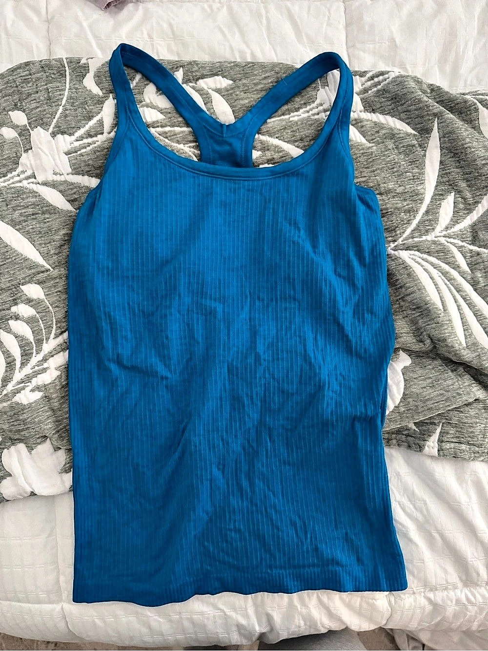 Lululemon Ebb to Street Tank Ribbed Blue Like New